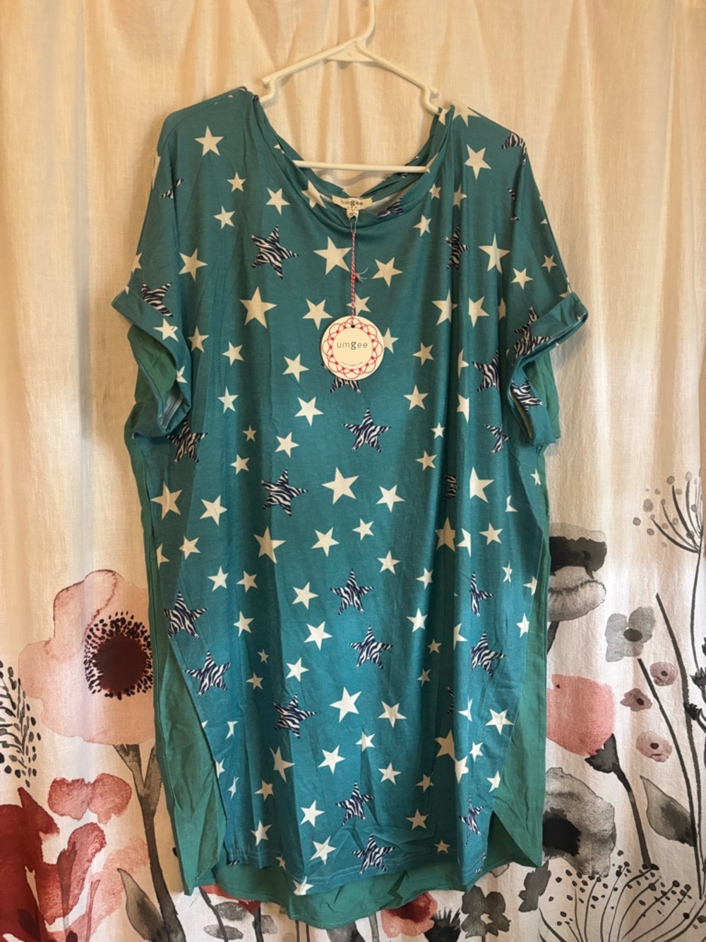Umgee Teal Star & Zebra Accent Tunic